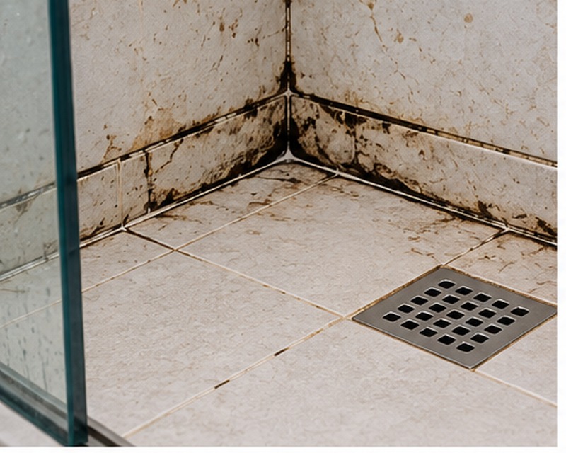 Shower before regrouting